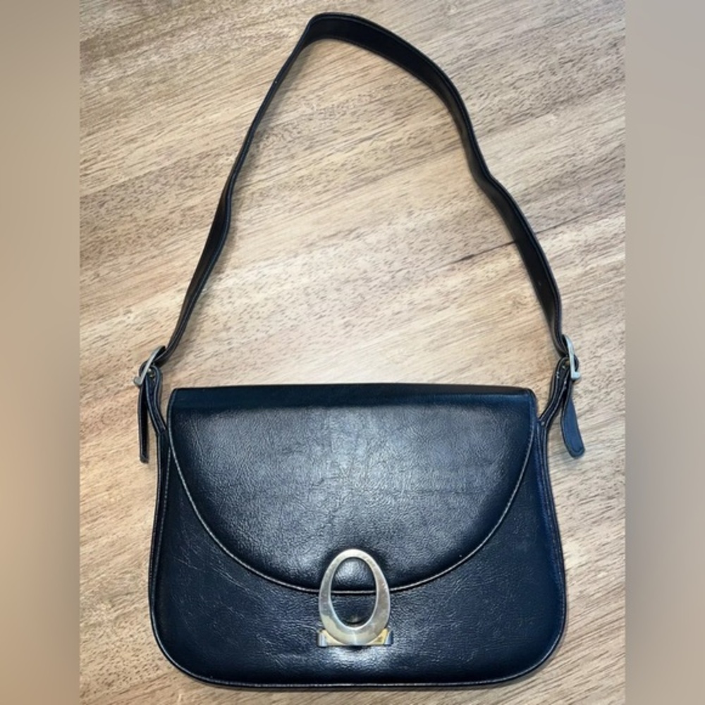 Vintage 60s Leather Meyers‎ USA Handbag Structured MCM Shoulder Bag Purse Mod